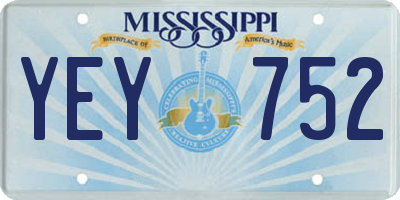 MS license plate YEY752