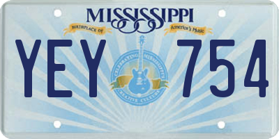 MS license plate YEY754