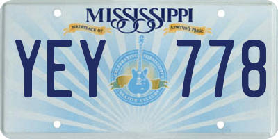 MS license plate YEY778