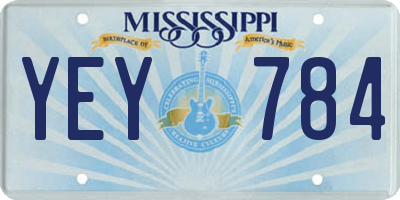 MS license plate YEY784