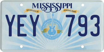 MS license plate YEY793
