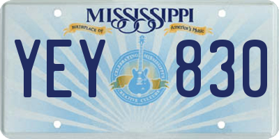 MS license plate YEY830