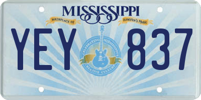MS license plate YEY837