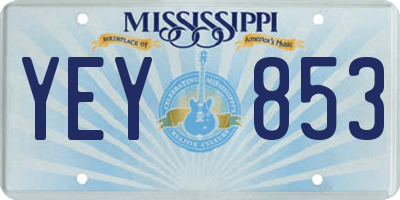 MS license plate YEY853