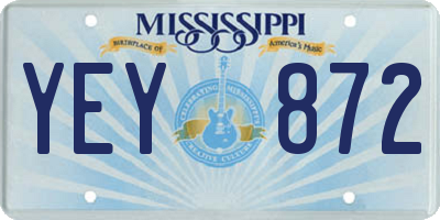 MS license plate YEY872
