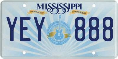 MS license plate YEY888