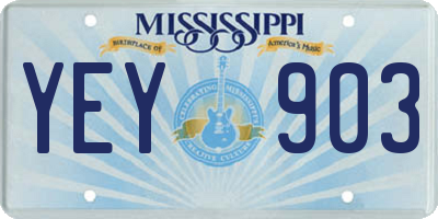MS license plate YEY903