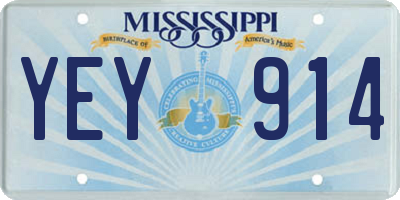 MS license plate YEY914