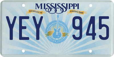 MS license plate YEY945