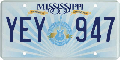 MS license plate YEY947