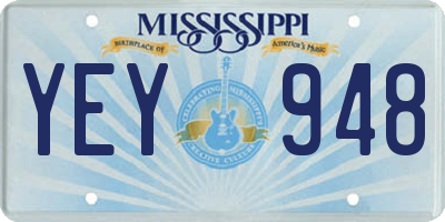 MS license plate YEY948