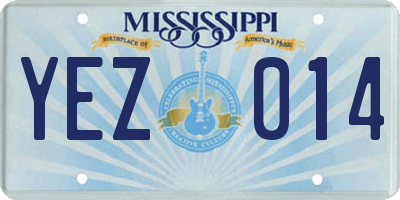 MS license plate YEZ014