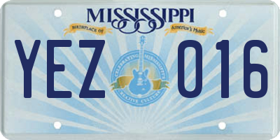 MS license plate YEZ016