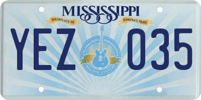 MS license plate YEZ035
