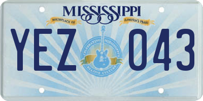 MS license plate YEZ043