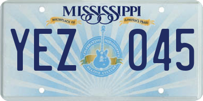 MS license plate YEZ045