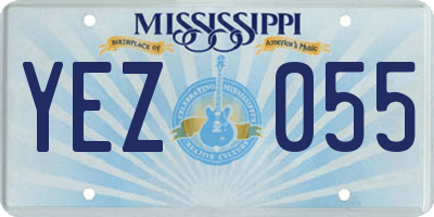 MS license plate YEZ055