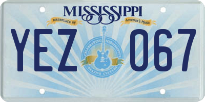 MS license plate YEZ067