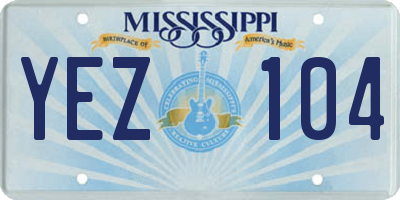 MS license plate YEZ104