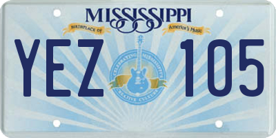 MS license plate YEZ105
