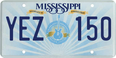 MS license plate YEZ150