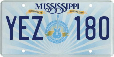 MS license plate YEZ180