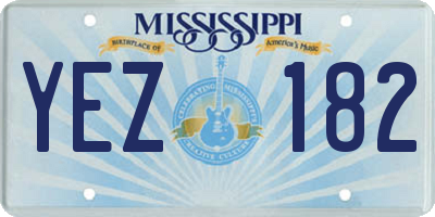 MS license plate YEZ182