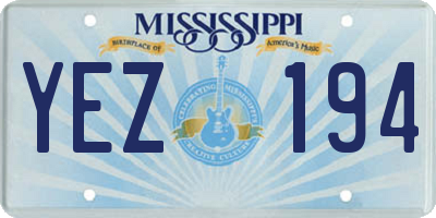 MS license plate YEZ194