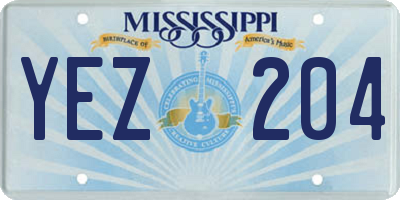 MS license plate YEZ204