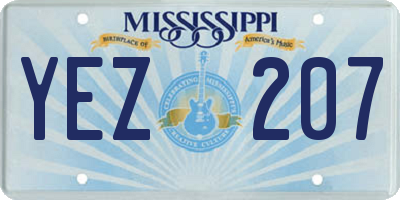 MS license plate YEZ207