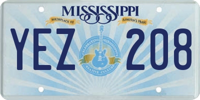 MS license plate YEZ208