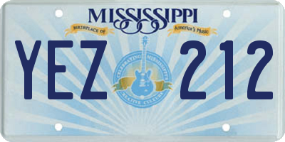 MS license plate YEZ212