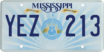 MS license plate YEZ213