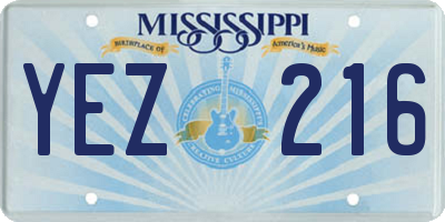 MS license plate YEZ216