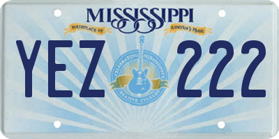 MS license plate YEZ222