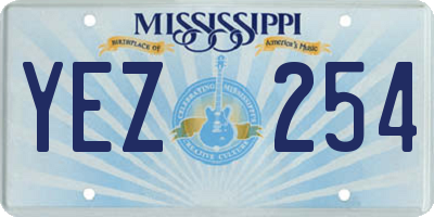 MS license plate YEZ254