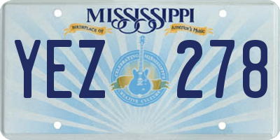 MS license plate YEZ278