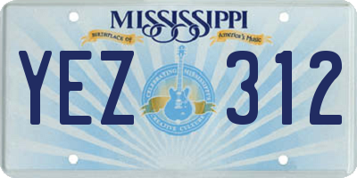 MS license plate YEZ312