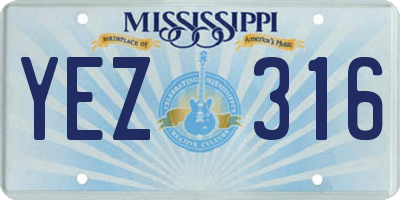 MS license plate YEZ316