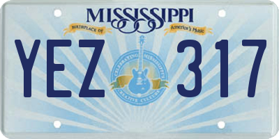 MS license plate YEZ317