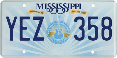 MS license plate YEZ358
