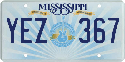 MS license plate YEZ367