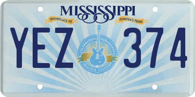 MS license plate YEZ374