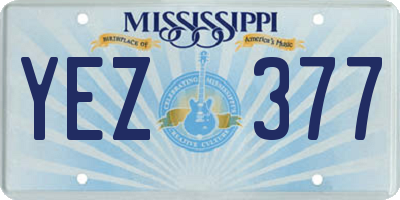 MS license plate YEZ377
