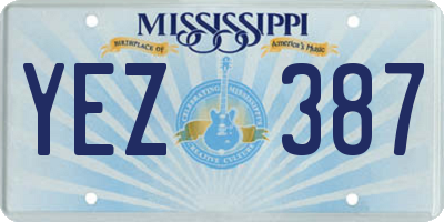 MS license plate YEZ387