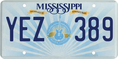 MS license plate YEZ389