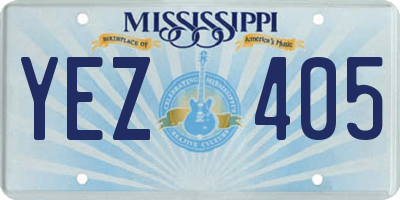 MS license plate YEZ405