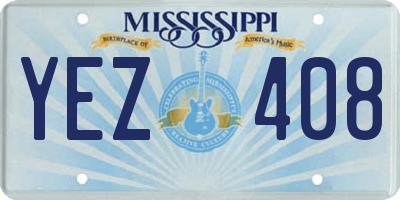 MS license plate YEZ408