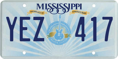 MS license plate YEZ417