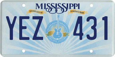 MS license plate YEZ431
